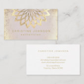 エステティシャンフェイク金ゴールド箔ロータロゴ 名刺 (正面/裏面)