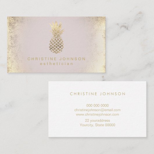 エステティシャンフェイク金ゴールド箔 名刺 (正面/裏面)