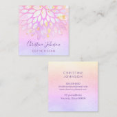 エステティシャンフローラ紫色のピンク色の正方形 スクエア名刺 (正面/裏面)