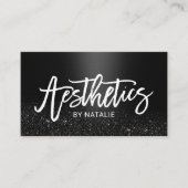 エステティシャンブラックグリッタースキンカーエステティック 名刺 (正面)