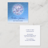 エステティシャンブルーダリアデコール スクエア名刺 (正面/裏面)