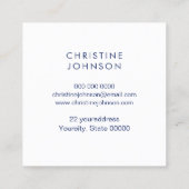 エステティシャンブルーダリアデコール スクエア名刺 (裏面)