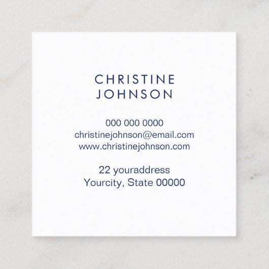 エステティシャンブルーダリアデコール スクエア名刺 (裏面)