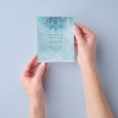 エステティシャンブルーティール(緑がかった色)フェイクグリッター チラシ (手)