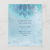 エステティシャンブルーティール(緑がかった色)フェイクグリッター チラシ (正面)