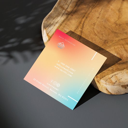 エステティシャンホログラフィックグラディエントSNSアイコン スクエア名刺