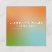 エステティシャンホログラフィックグラディエントSNSアイコン スクエア名刺 (正面)