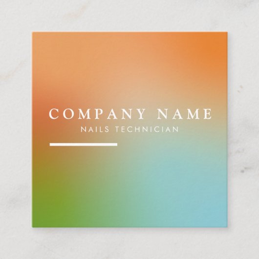 エステティシャンホログラフィックグラディエントSNSアイコン スクエア名刺 (正面)