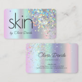 エステティシャンホログラフィックグリッタースキンケアサロン 名刺 (正面/裏面)