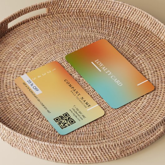 エステティシャンホログラフィモダンー勾配Qrコード ロイヤリティカード