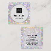 エステティシャンホログラフメイクアップアーティストロゴ スクエア名刺 (正面/裏面)