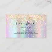 エステティシャンホロ金ゴールドグリッタースキンケアサロン 名刺 (裏面)