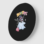 エステティシャンボトックスハロウィンエステティックナースプラスティ ラージ壁時計 (傾斜)