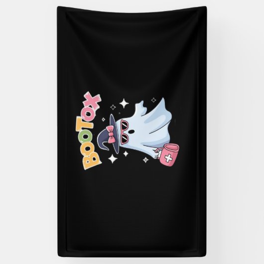 エステティシャンボトックスハロウィンエステティックナースプラスティ 横断幕 (縦)