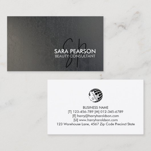 エステティシャンボーティシアンモノグラム美しい 名刺 (正面/裏面)