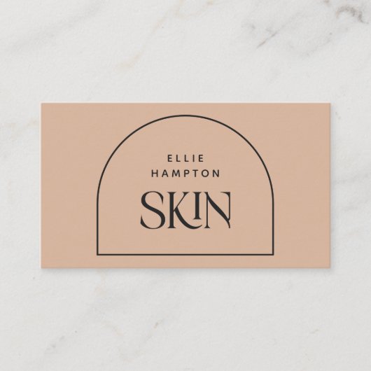 エステティシャンミニマル赤面アーチ美しい化粧料 名刺 (正面)