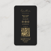 エステティシャンモダン美容師ブラックエステティック 名刺 (裏面)