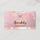 エステティシャンラッシュ爪、 ネイルヘアQRCodeロゴバラピンク 名刺 (正面)