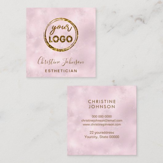 エステティシャンロゴ スクエア名刺 (正面/裏面)