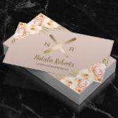 エステティシャンワックススティックトゥイザーヴィンテージフローラ赤面 名刺