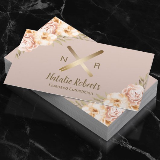 エステティシャンワックススティックトゥイザーヴィンテージフローラ赤面 名刺