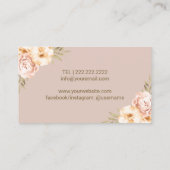 エステティシャンワックススティックトゥイザーヴィンテージフローラ赤面 名刺 (裏面)