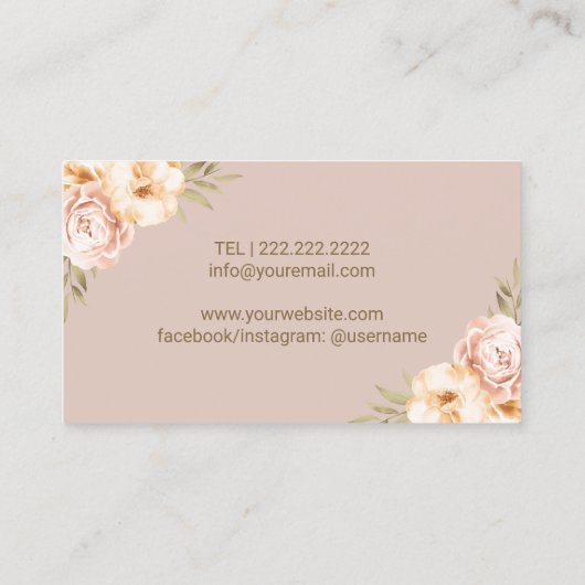 エステティシャンワックススティックトゥイザーヴィンテージフローラ赤面 名刺 (裏面)