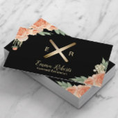 エステティシャンワックススティック&トゥイザーのロゴクラスリーフローラ 名刺