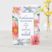 エステティシャンワードアート引用文と大水彩 カード (黄色い花)