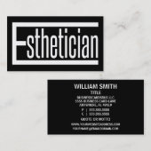 エステティシャンワード白黒名刺 名刺 (正面/裏面)