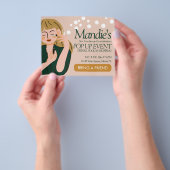 エステティシャン事業サロンポップ・アートのアップ美しいイベント チラシ (手)