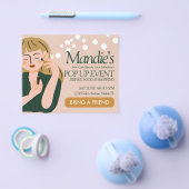 エステティシャン事業サロンポップ・アートのアップ美しいイベント チラシ (シングル)