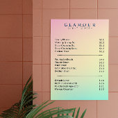 エステティシャン価格リストパステルホログラフィック ポスター