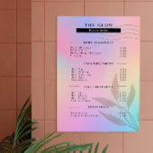 エステティシャン価格リストピンクホログラフィック虹色 ポスター