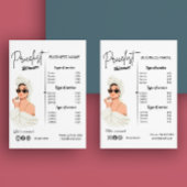 エステティシャン価格表ビジネスサービスメニュー チラシ