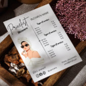 エステティシャン価格表ビジネスサービスメニュー チラシ