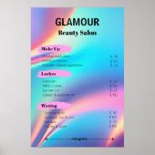 エステティシャン価格表ホログラフィックエステティシャン ポスター (正面)