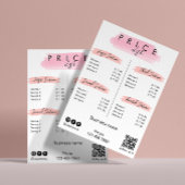 エステティシャン価格表メニュースクリプトタイポグラフィ チラシ