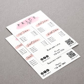 エステティシャン価格表メニュースクリプトタイポグラフィ 招待状