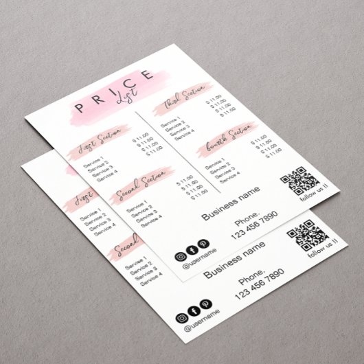 エステティシャン価格表メニュースクリプトタイポグラフィ 招待状