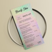 エステティシャン価格表メニュートレンディーホログラム ラックカード