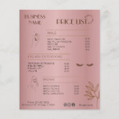 エステティシャン価格表メニューバラ金ゴールドソーシャルメディア チラシ (正面)