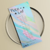 エステティシャン価格表メニュー虹ホログラフィック ラックカード