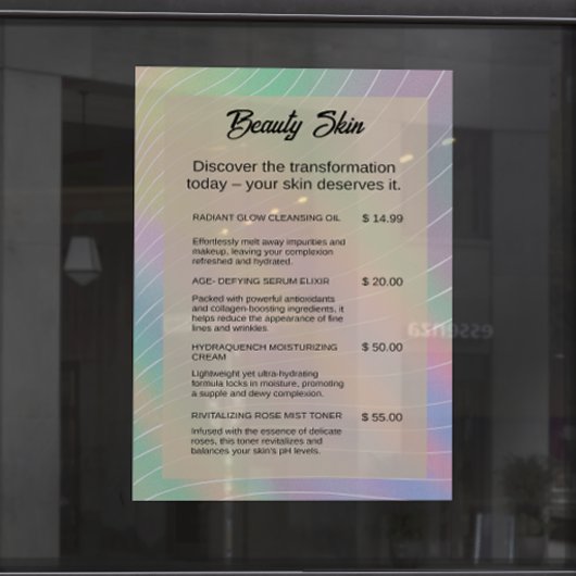 エステティシャン価格表爪、 ネイル技術トレンディーホログラム ポスター