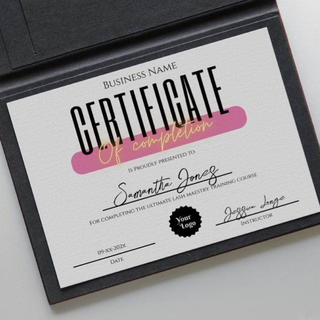 エステティシャン修了証授与式はっきりした (Esthetician Certificate Of Completion Awards Bold)