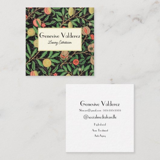 エステティシャン名刺、美容師、美容師 スクエア名刺 (正面/裏面)