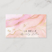 エステティシャン手書きスクリプトタイポグラフィ大理石 名刺 (正面)