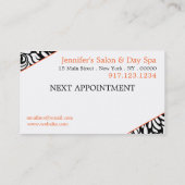 エステティシャン用名刺 |ヘアスクール 予約カード (裏面)