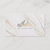 エステティシャン白大理石の背景 予約カード (正面)