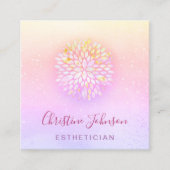 エステティシャン紅色 スクエア名刺 (正面)